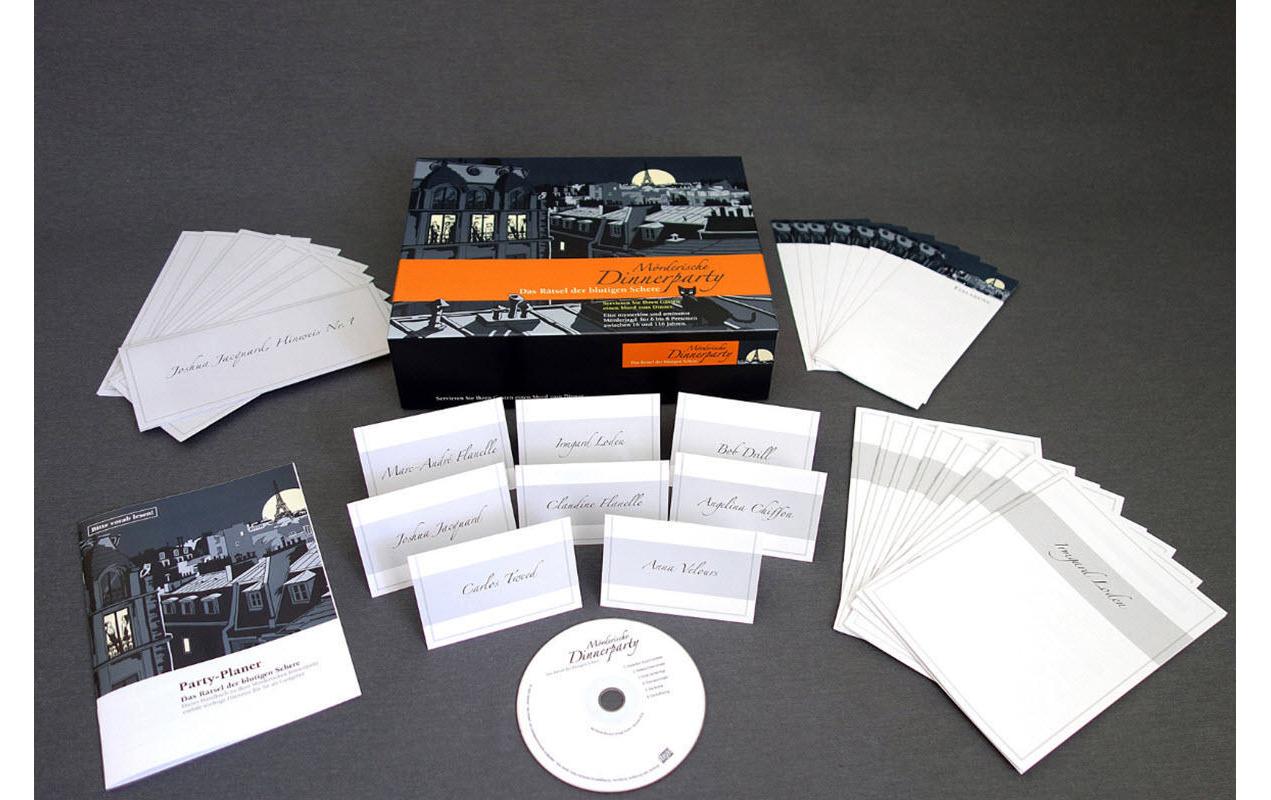 Blaubart Verlag Partyspiel Dinnerparty: Das Rätsel der blutigen Schere