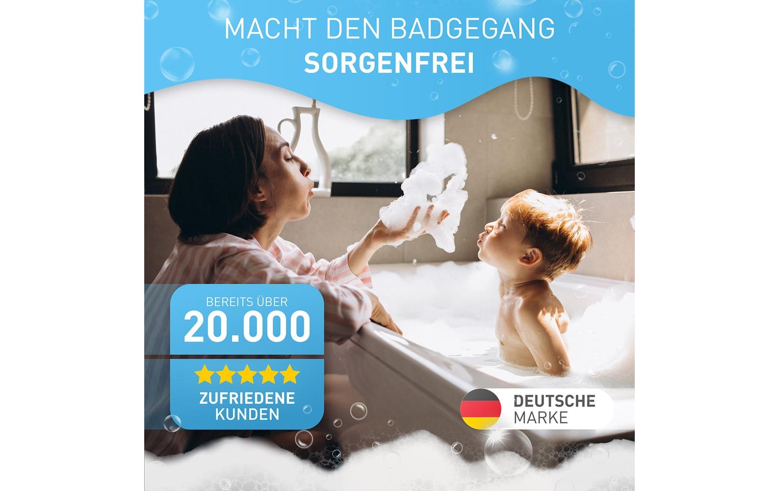 Flipline Badteppich rutschfest, BPA-frei 40 x 100 cm, Weiss