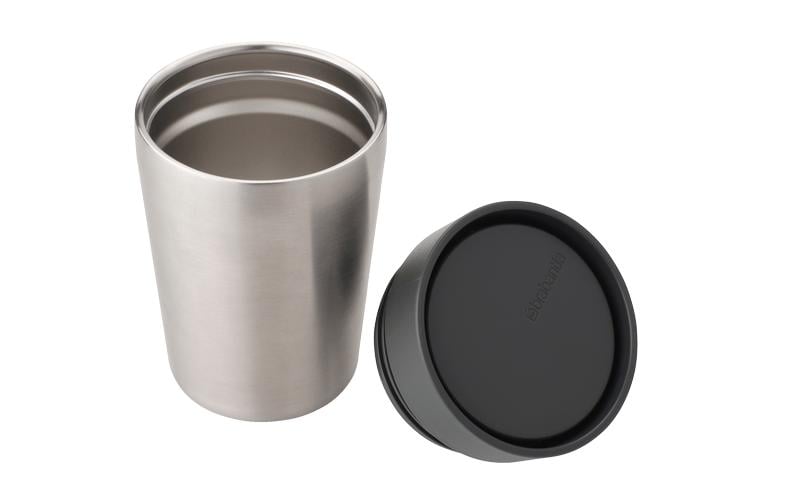Brabantia Thermobecher Make & Take 200 ml, Dunkelgrau/Silber