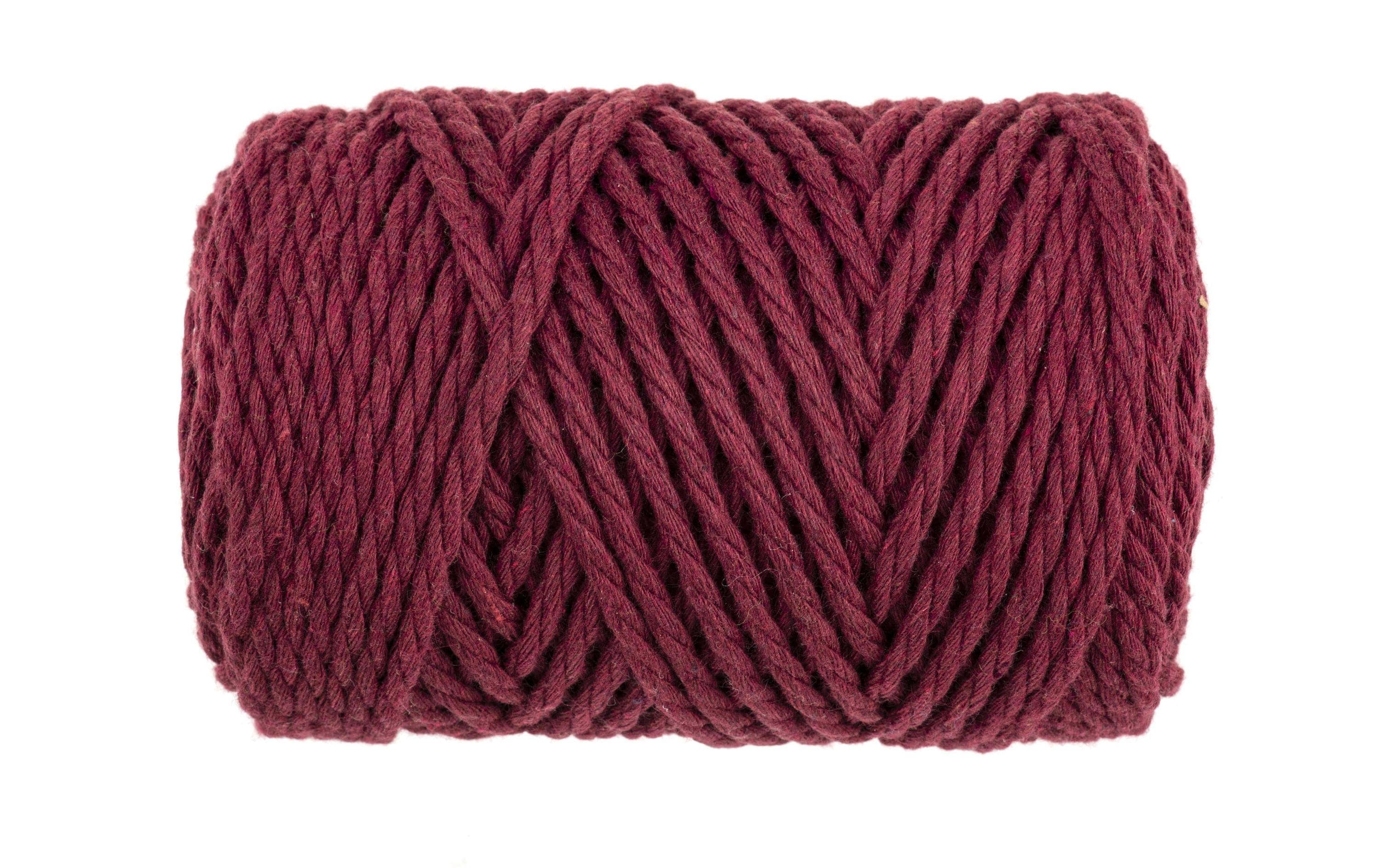 Glorex Wolle Makramee Rope gedreht 63 m x 3 mm, 250g, Bordeaux