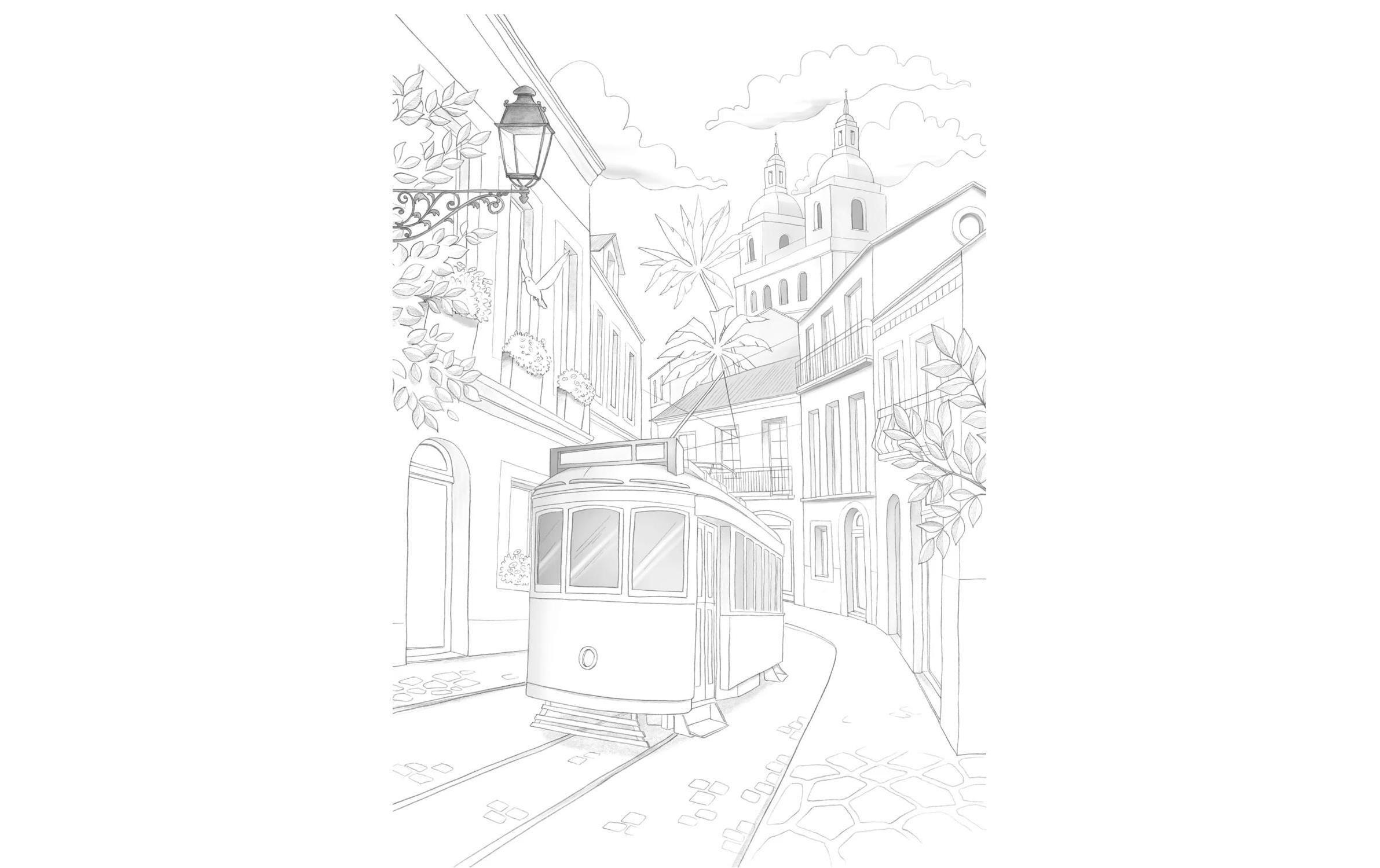 Clairefontaine Malblock Städte A4, 20 Blatt, 6 Motive