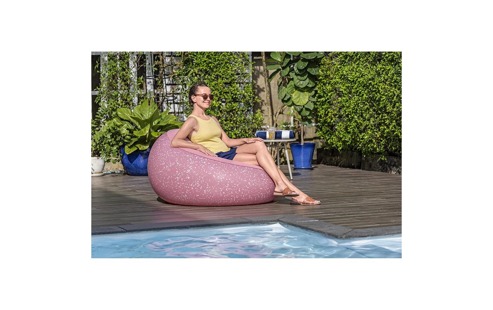Bestway Aufblasbarer Sessel Inflate Rosa, 112 x 112 cm