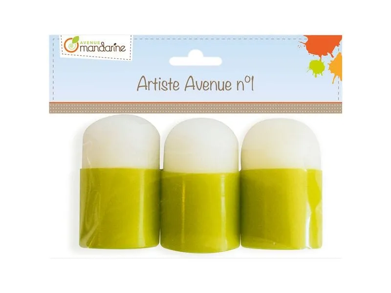 Avenue Mandarine Set mit 3 Schablonier-Schwämmchen – Grün 3 Stück