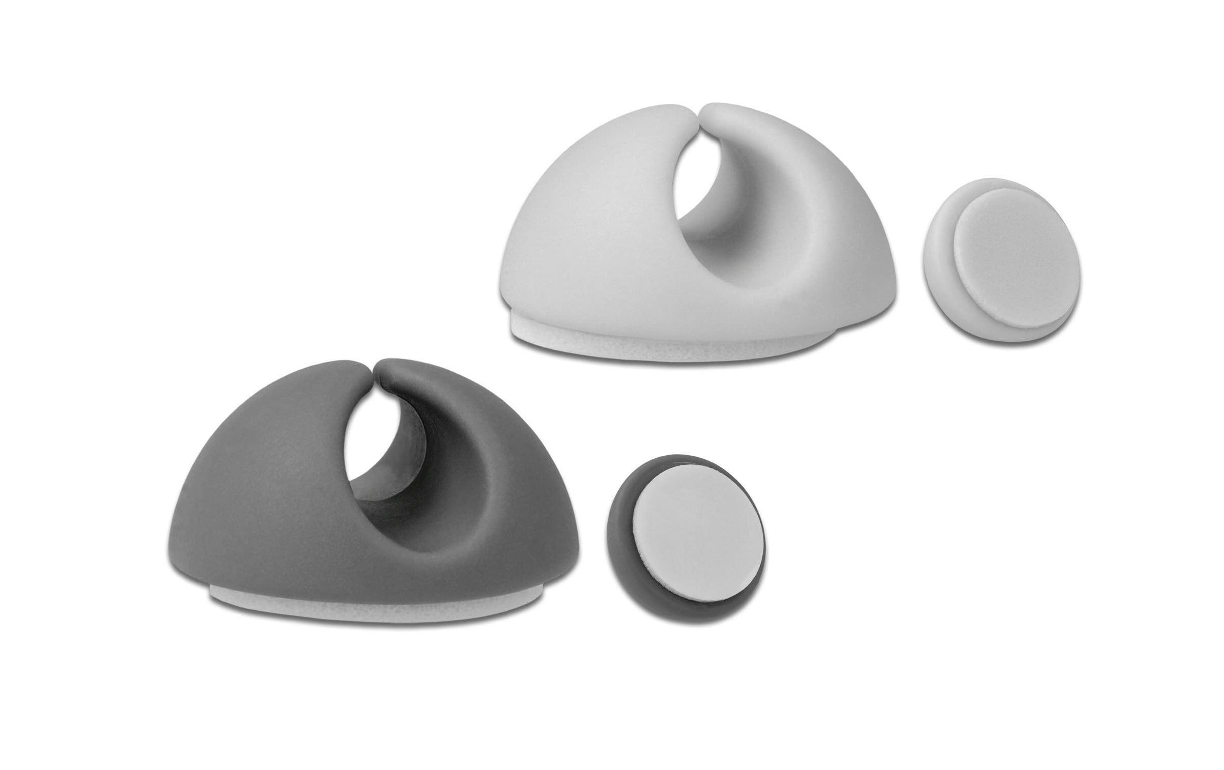 Delock Kabelhalter 6.5 mm 2x3 Stück, grau&weiss