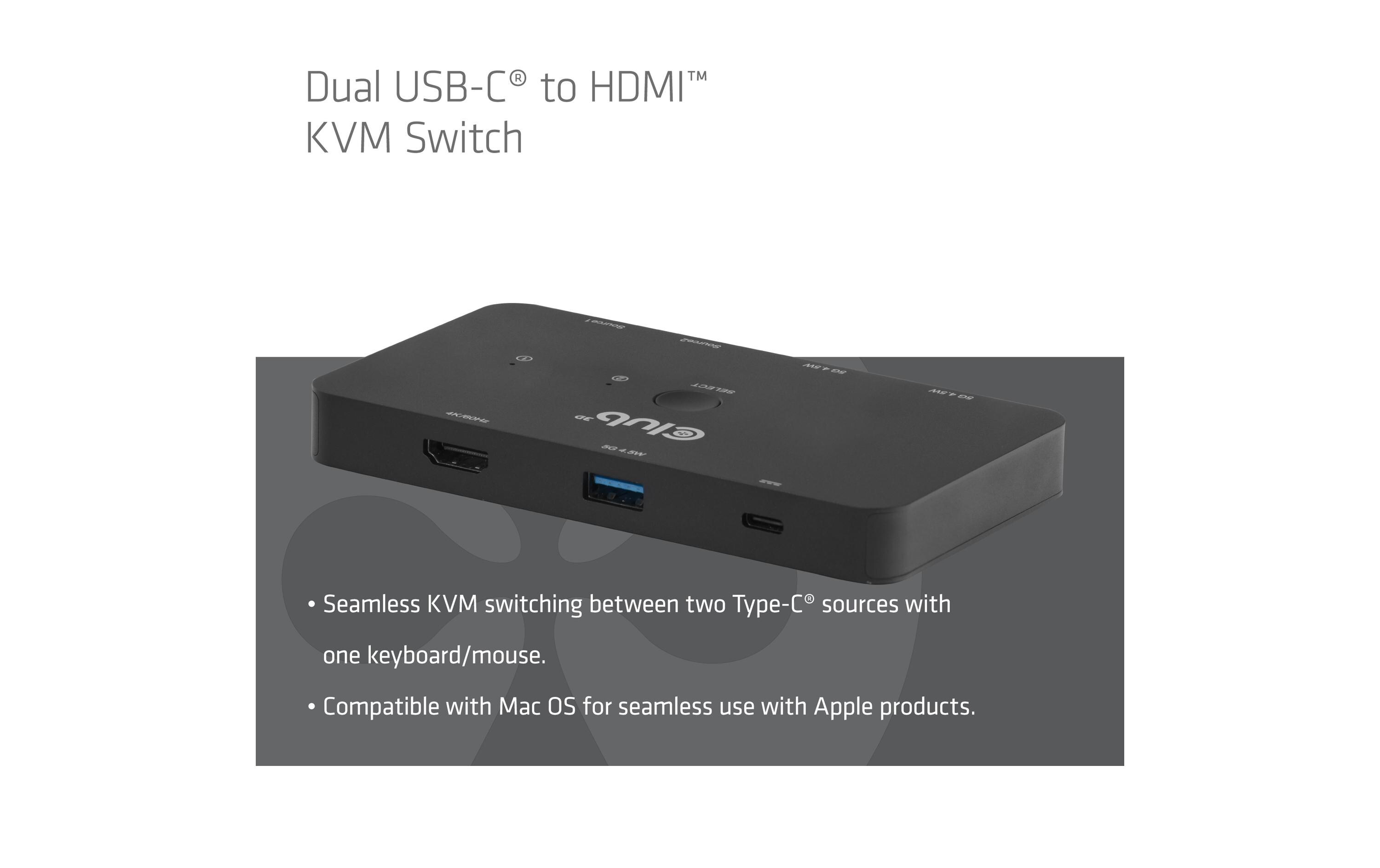 Club 3D 2-Port Signalsplitter Zweifach USB Typ C zu HDMI CSV-2512