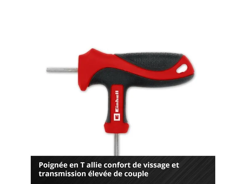 Einhell Einleger E-Case T-Griff, 9-teilig, Chrom-Vanadium-Stahl