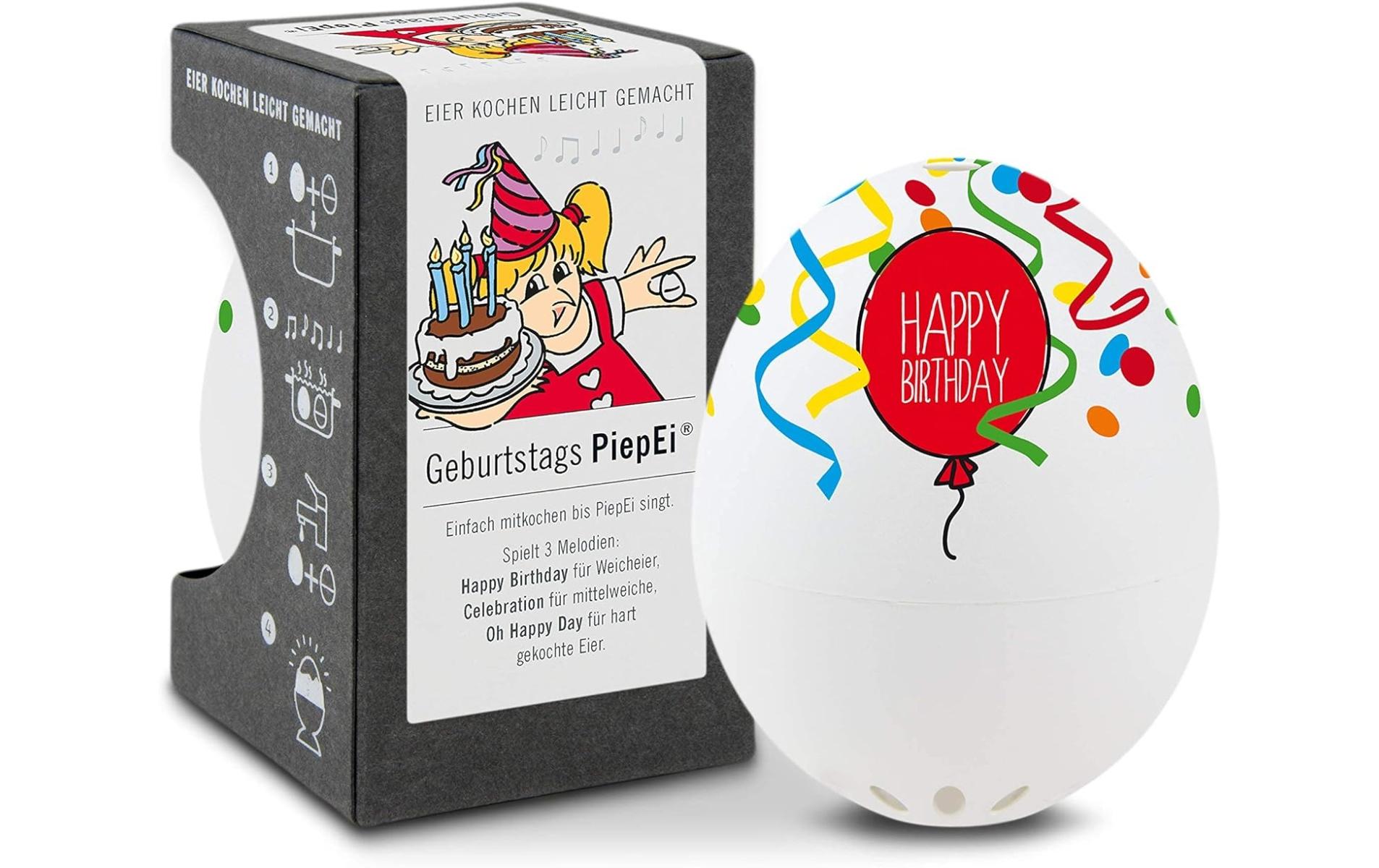 PiepEi Küchentimer Singende Eieruhr Geburtstag, Weiss
