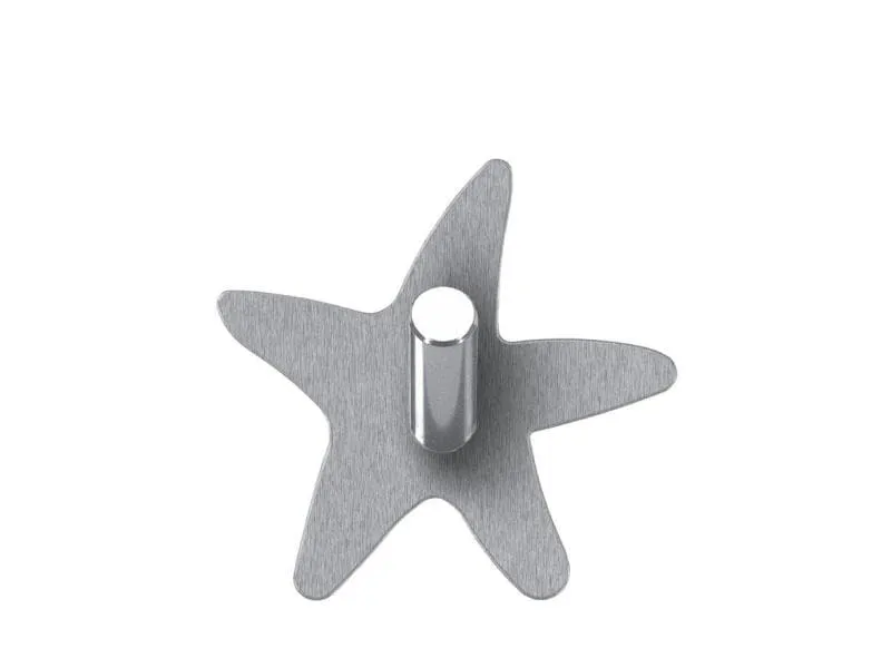 Kleine Wolke Wandhaken Star 2er Set, Edelstahl, Grau