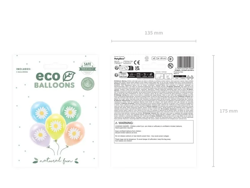 Partydeco Ballon Öko Gänseblümchen 5 Stk Mehrfarbig Partydeco Ballon Öko Gänseblümchen 5 Stk Mehrfarbig