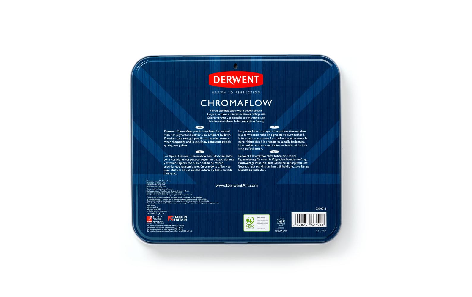 Derwent Chromaflow Buntstifte, mehrfarbig, 3,5 mm, 48-teilig