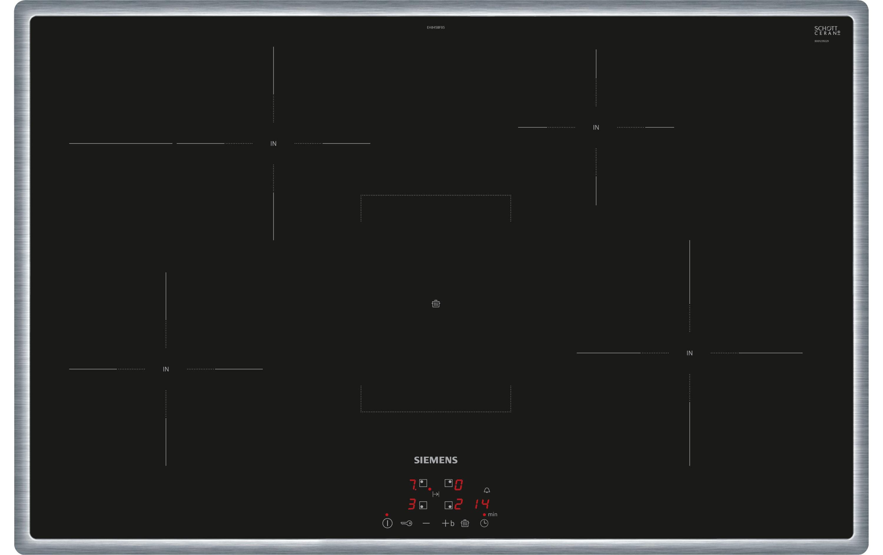 Siemens Induktionskochfeld EH845BFB5E Aufliegend/Flachrahmen-Design Siemens Induktionskochfeld EH845BFB5E Aufliegend/Flachrahmen-Design