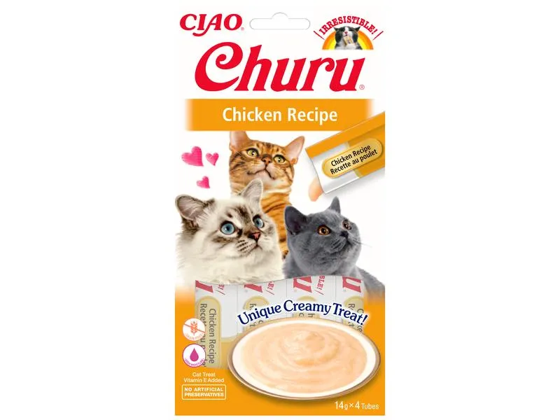 CIAO Churu Katzen-Snack Pürees Huhn, 4 x 14 g