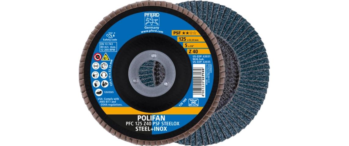 Pferd Polifan-Fächerscheiben Zirkonkorund PFC 125 x 22.23 mm Z60