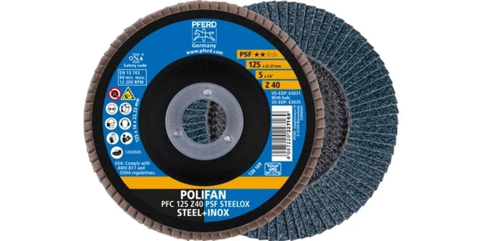 Pferd Polifan-Fächerscheiben Zirkonkorund PFC 125 x 22.23 mm Z60