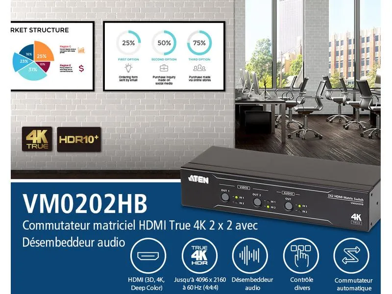 Aten Matrix Switcher VM0202HB