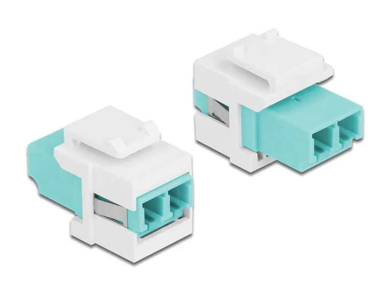 Delock Keystone-Modul LC Buchse zu LC Buchse Aqua / Weiss