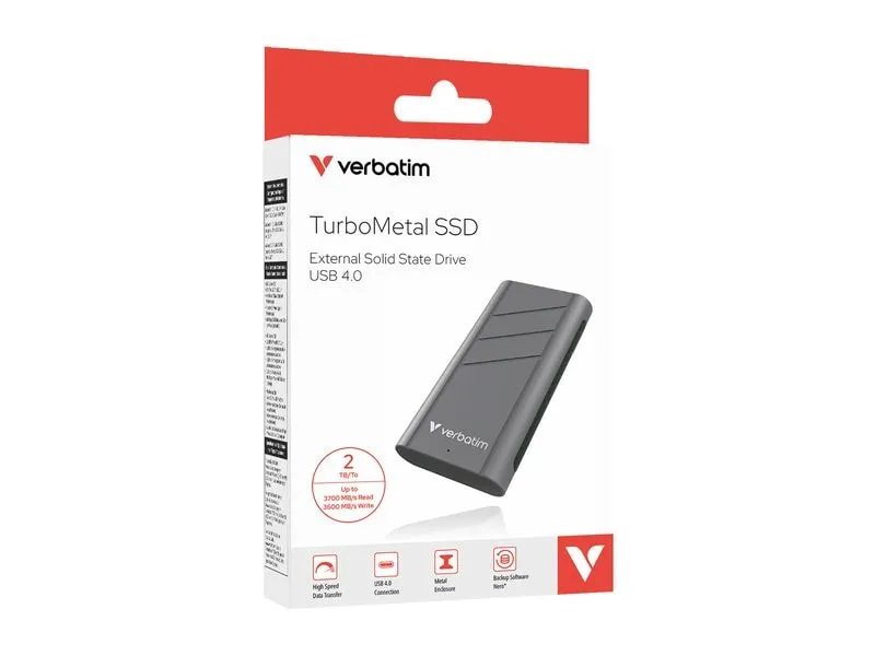Verbatim Externe SSD TurboMetal 2000 GB Verbatim Externe SSD TurboMetal 2000 GB