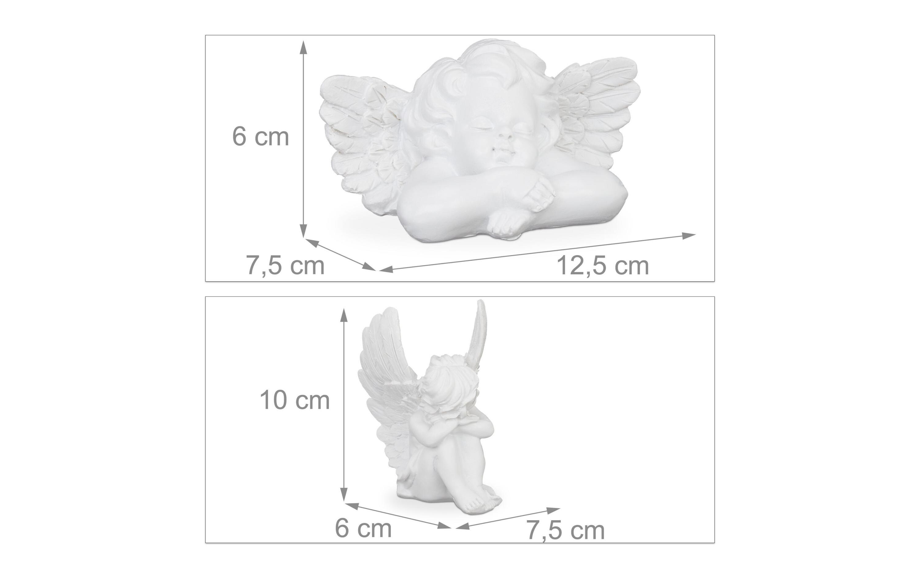 relaxdays Dekofigur Grabengel 2 Stück, Weiss