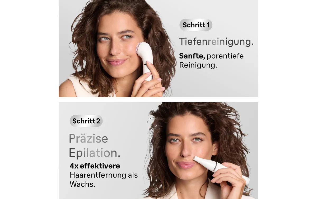 Braun Gesichtsepilierer FaceSpa SE810 Weiss/Silber