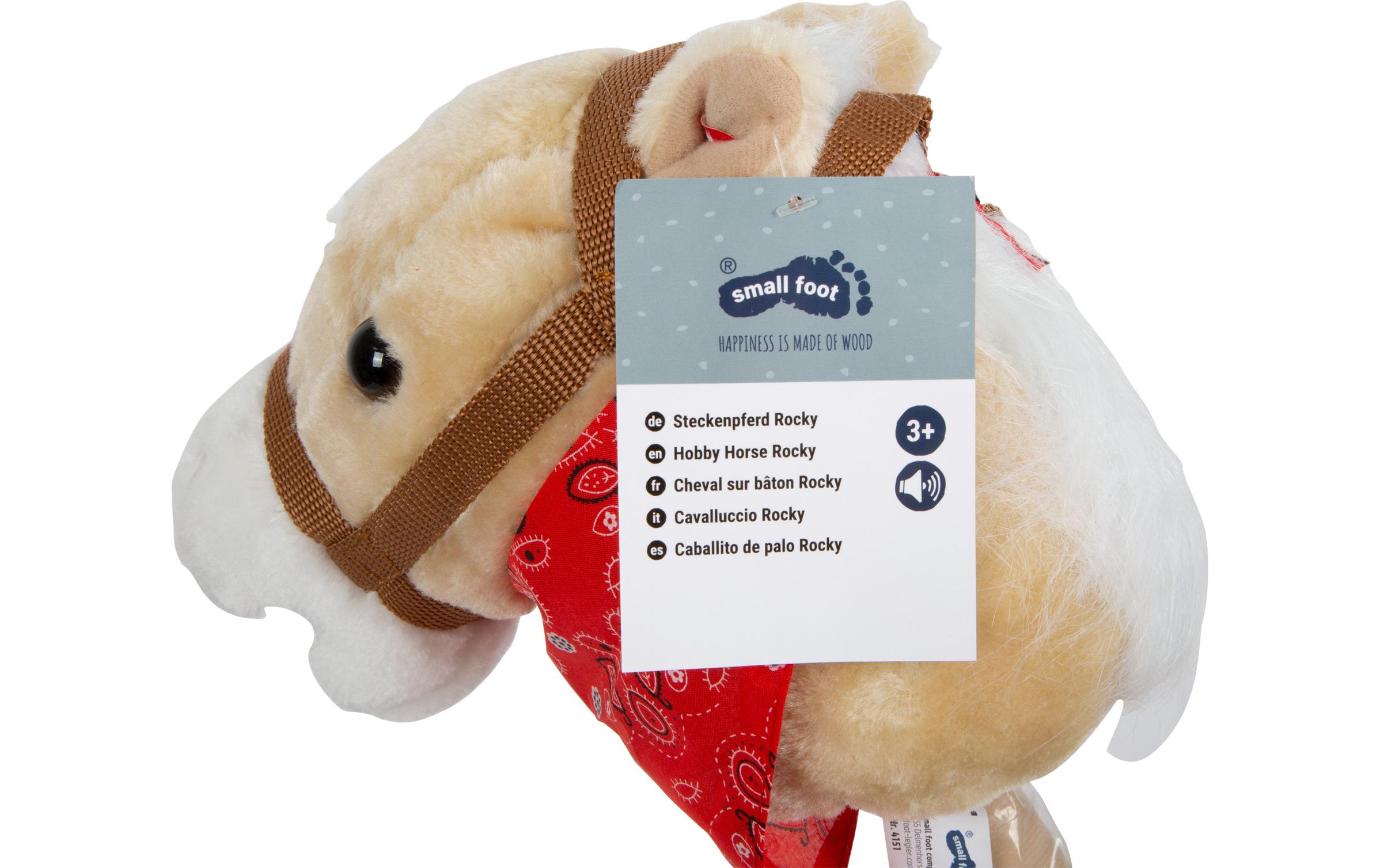 small foot Steckenpferd «Rocky» Beige/Nature/Rot