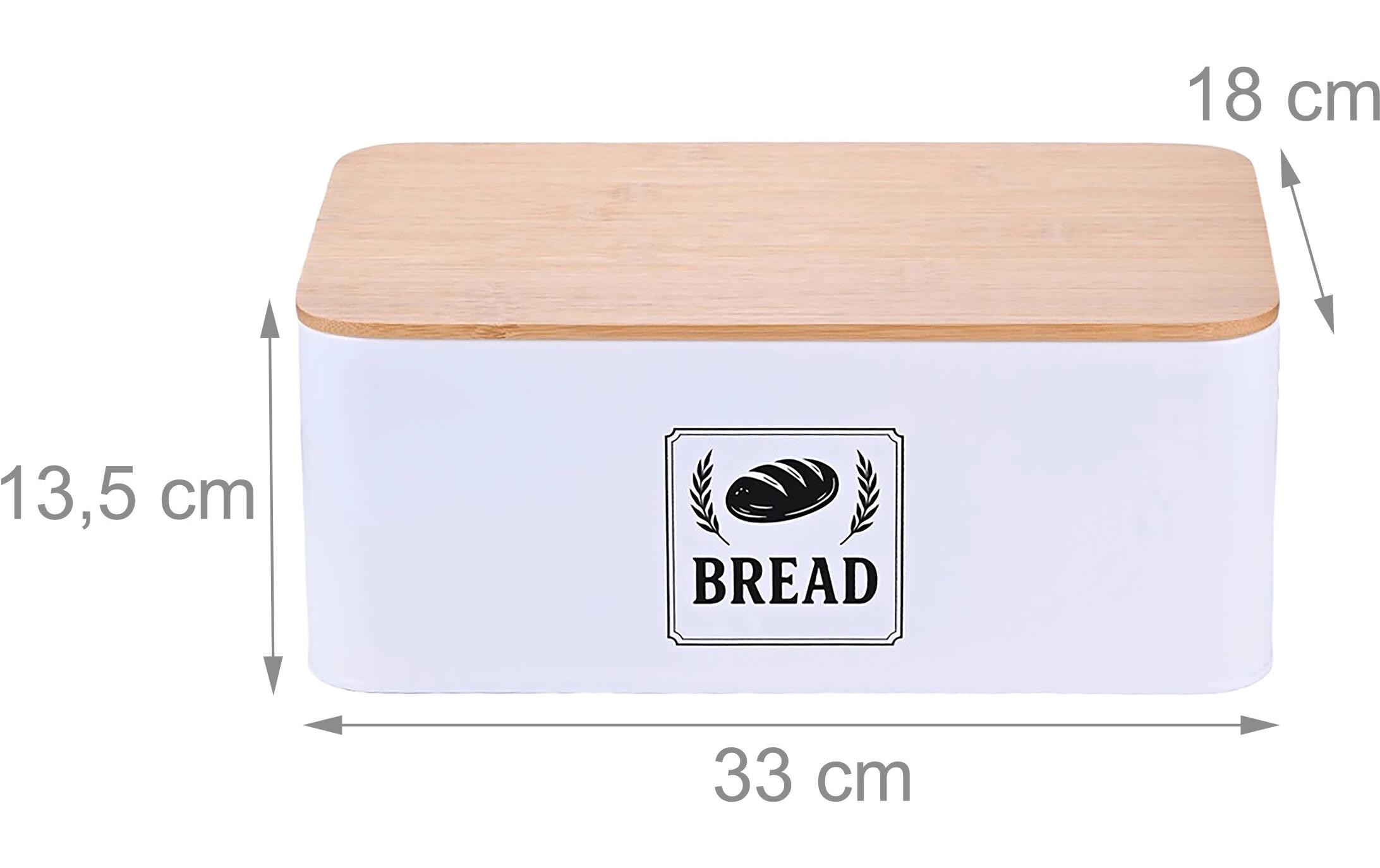 relaxdays Brotkasten Retro Weiss