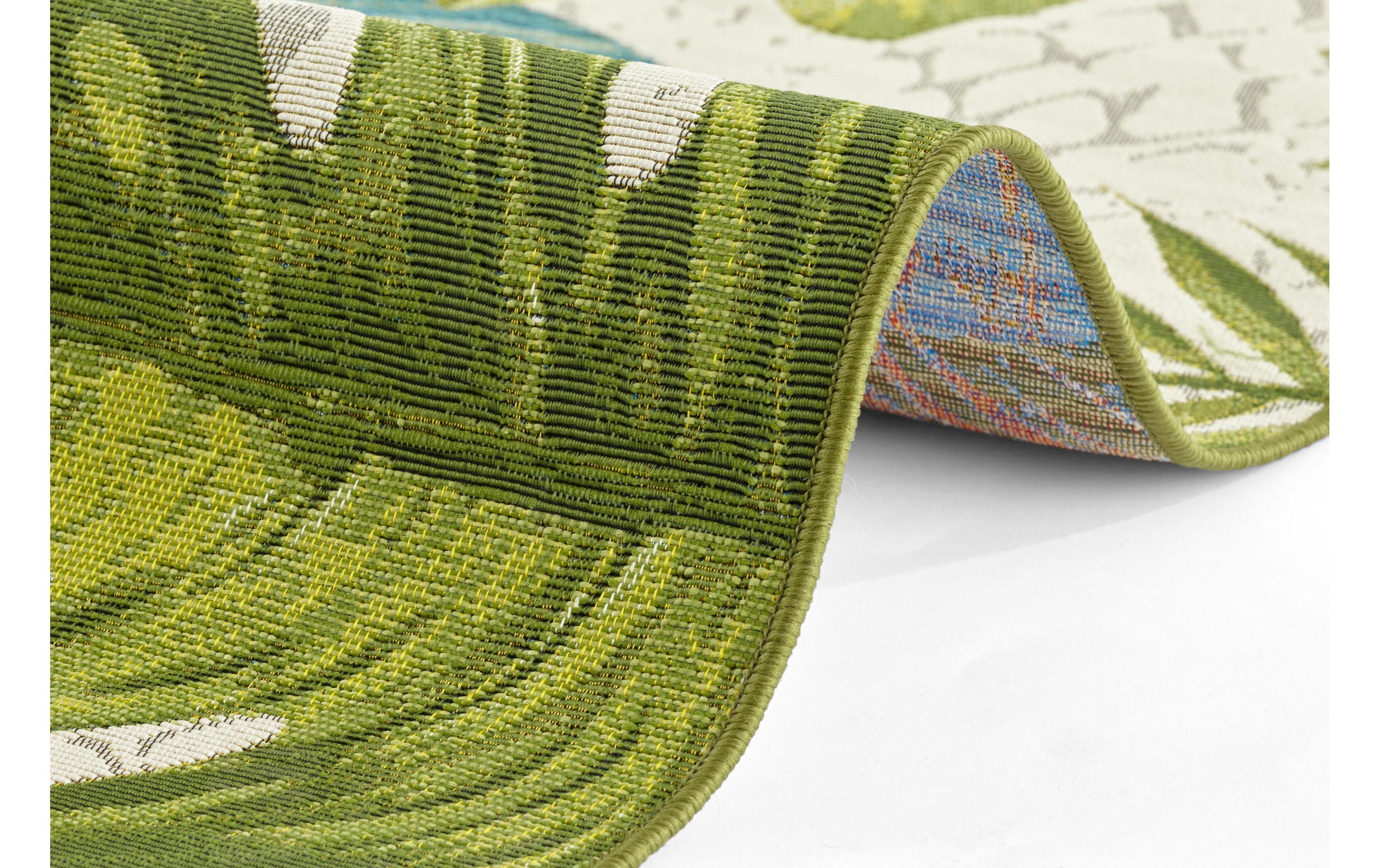 Hanse Home Teppich Tropical Leaves 80 cm x 165 cm, Grün/Türkis