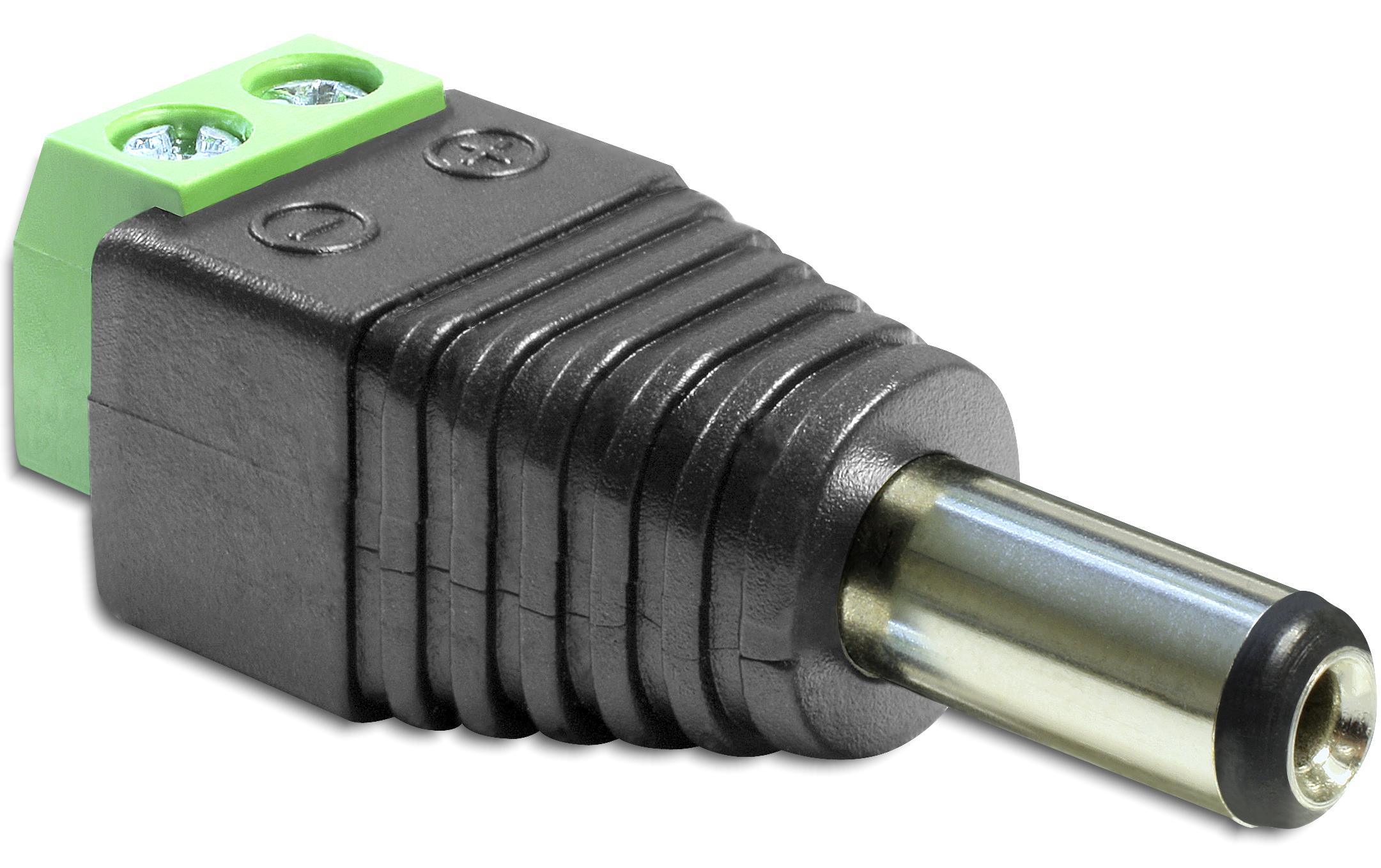 Delock Hohlstecker DC 5.5 x 2.5 mm Stecker > Terminalblock 2 Pin