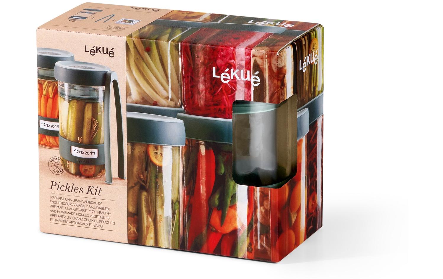 Lékué Fermentationsglas 700 ml, Glas, Blau, 2 Stück