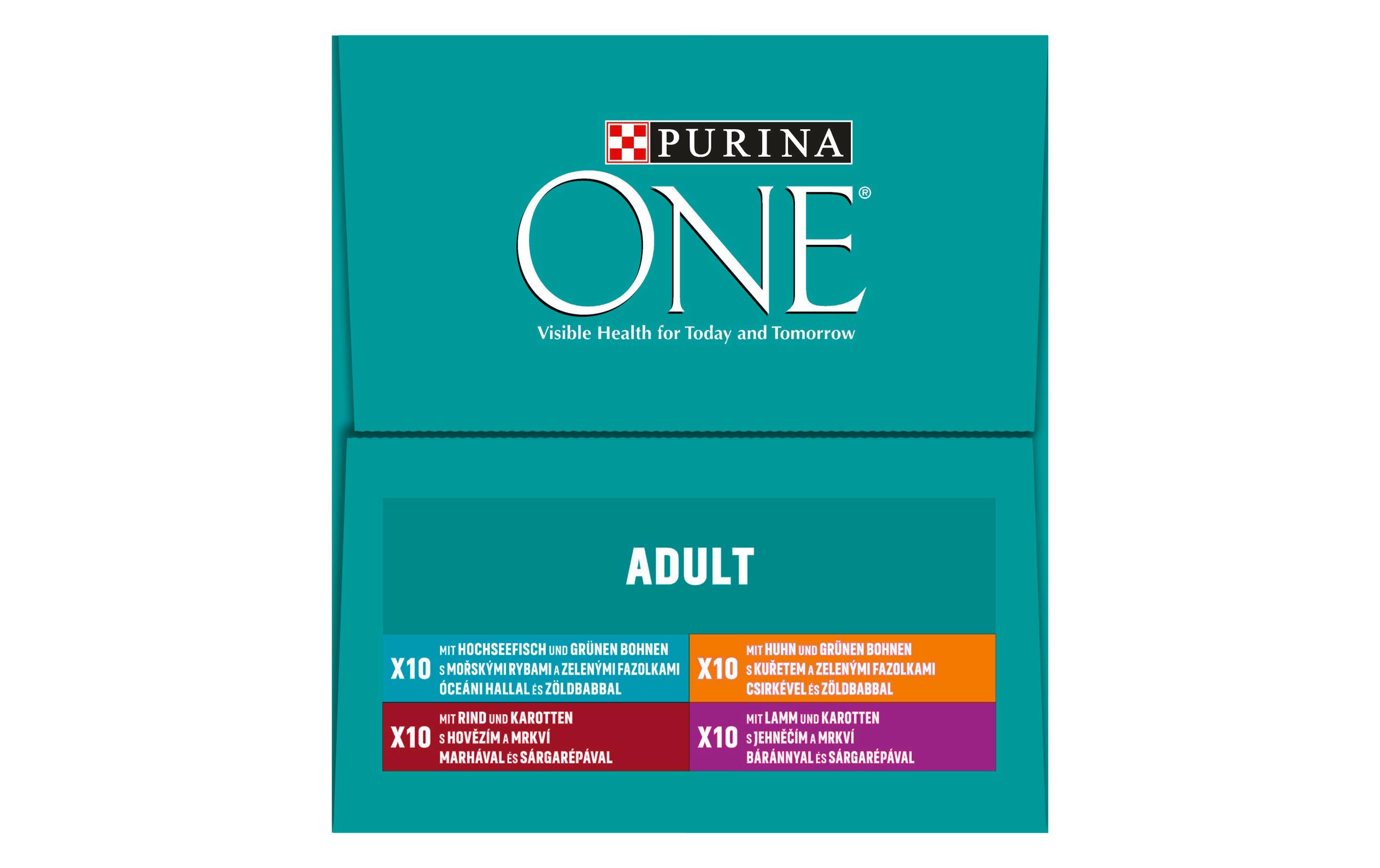 Purina ONE Nassfutter Adult Huhn, Hochseefisch, Rind & Lamm, 40 x 85 g Purina ONE Nassfutter Adult Huhn, Hochseefisch, Rind & Lamm, 40 x 85 g
