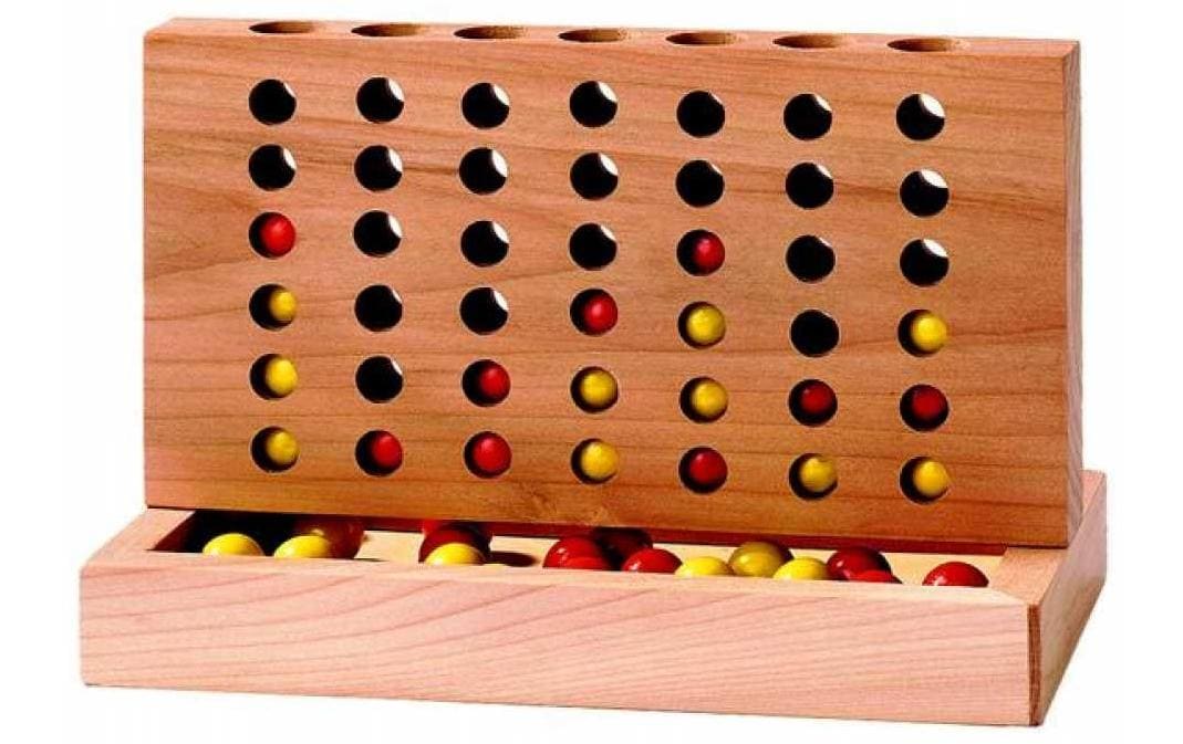 Goki Kinderspiel Vier gewinnt aus Holz Goki Kinderspiel Vier gewinnt aus Holz