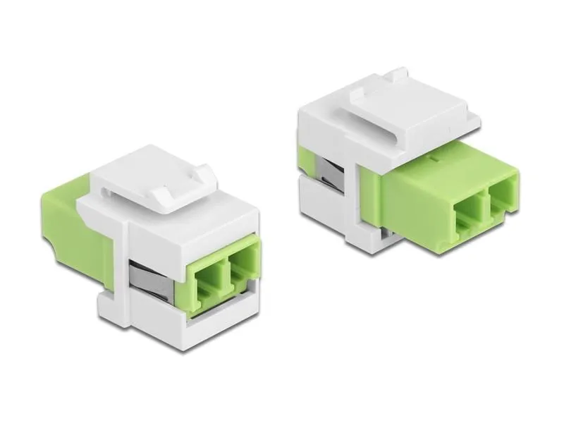 Delock Keystone-Modul LC Buchse zu LC Buchse Lindgrün / Weiss Delock Keystone-Modul LC Buchse zu LC Buchse Lindgrün / Weiss