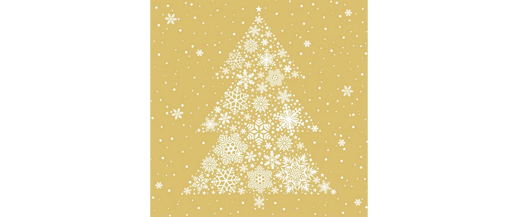 Braun + Company Weihnachtsservietten Big Crystal Tree Beige, 20 Stück