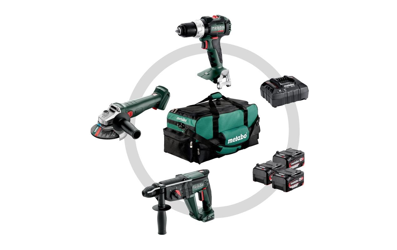 Metabo Combo Set 3.1, SB 18 LT BL + W 18 L 9-125 + KH 18 LTX 24 Metabo Combo Set 3.1, SB 18 LT BL + W 18 L 9-125 + KH 18 LTX 24