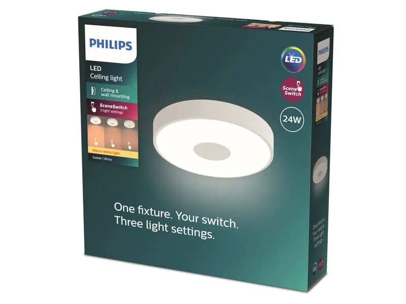 Philips Deckenleuchte Coiner SceneSwitch 2700K, 2700 Lm, Weiss Philips Deckenleuchte Coiner SceneSwitch 2700K, 2700 Lm, Weiss