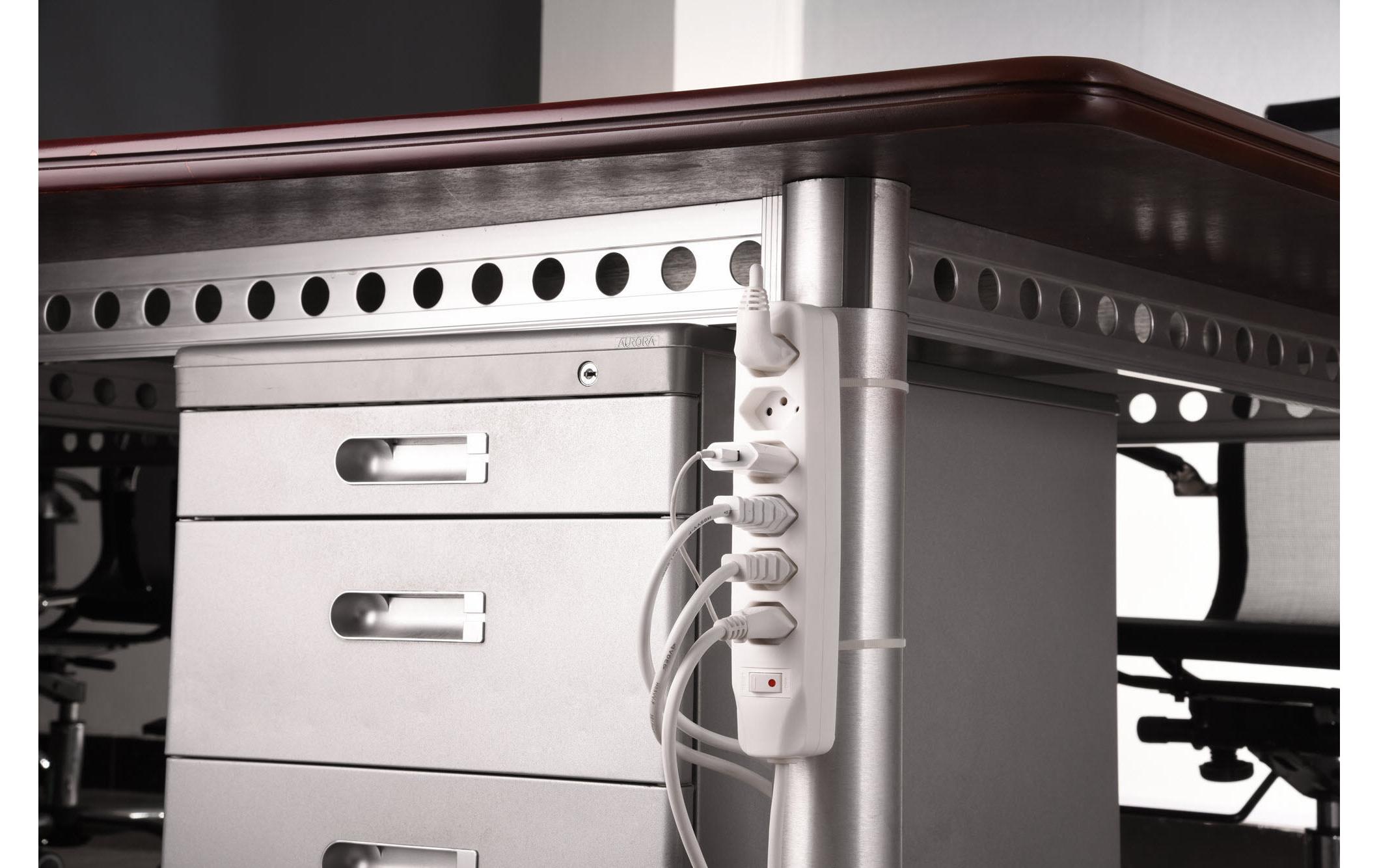 FURBER.power Steckdosenleiste mit Überlastschutz 7x T13, 25 Stück, Weiss