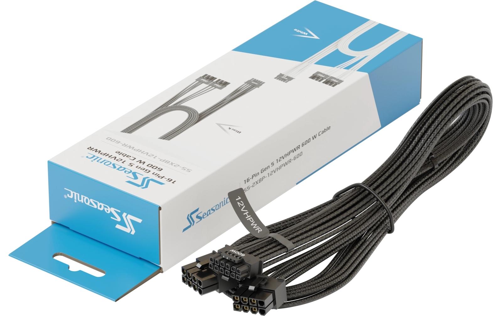 Seasonic 12VHPWR Adapterkabel 75 cm, Schwarz