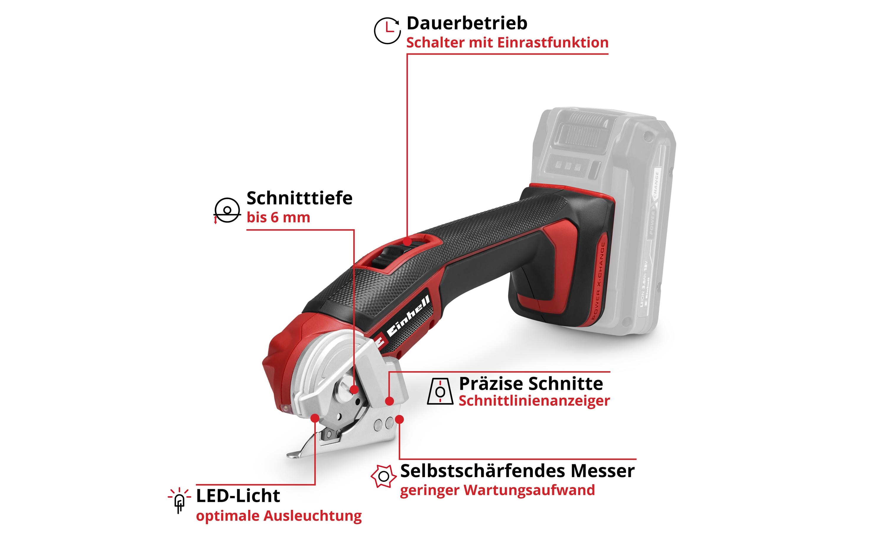 Einhell Akku-Universalschneider TE-UC 18/6 Li – Solo