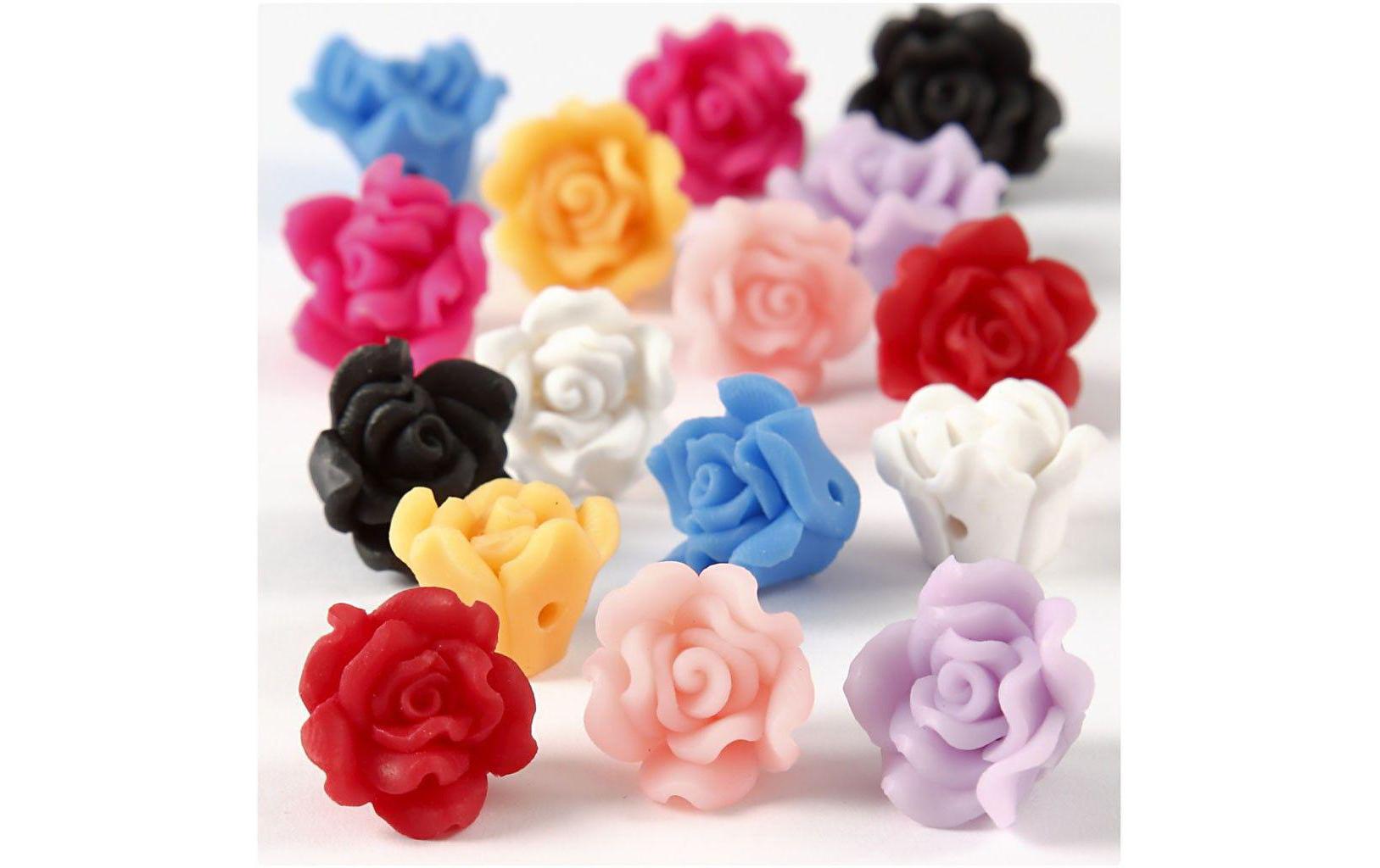 Creativ Company Perlen Rosen aus Ton, 16 x 10 mm, 16 sort.