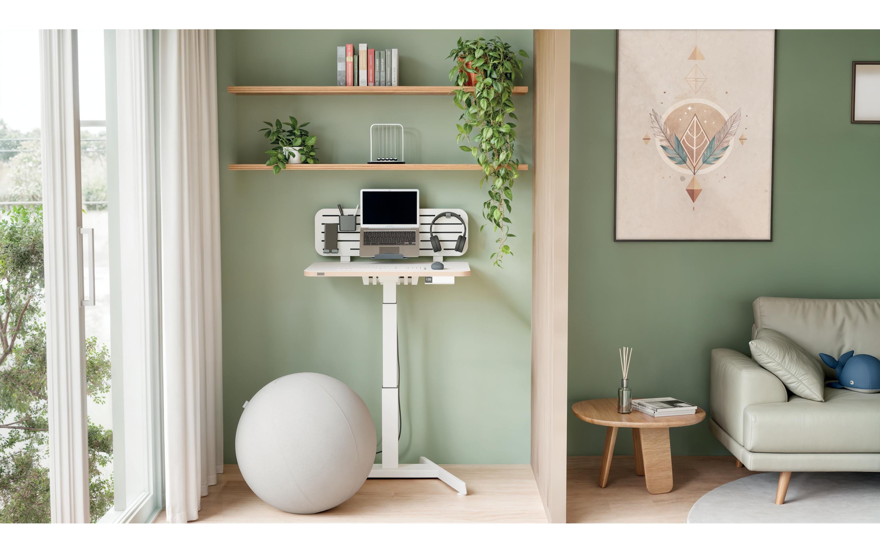 Leitz Ergo, höhenverstellbarer Sitz-Stehtisch Weiss