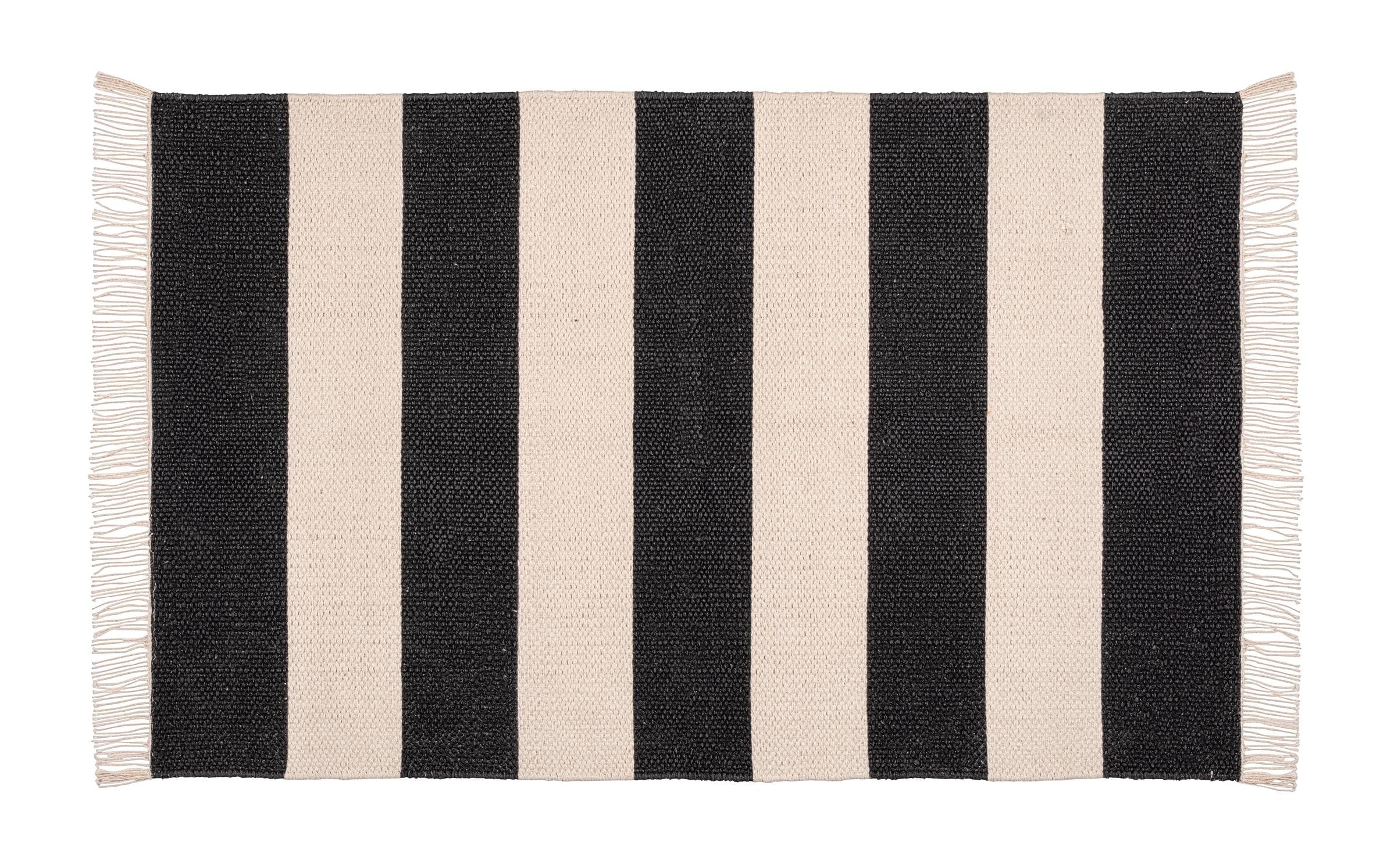 Wenko Badteppich Kasi 50 x 80 cm, Schwarz/Weiss