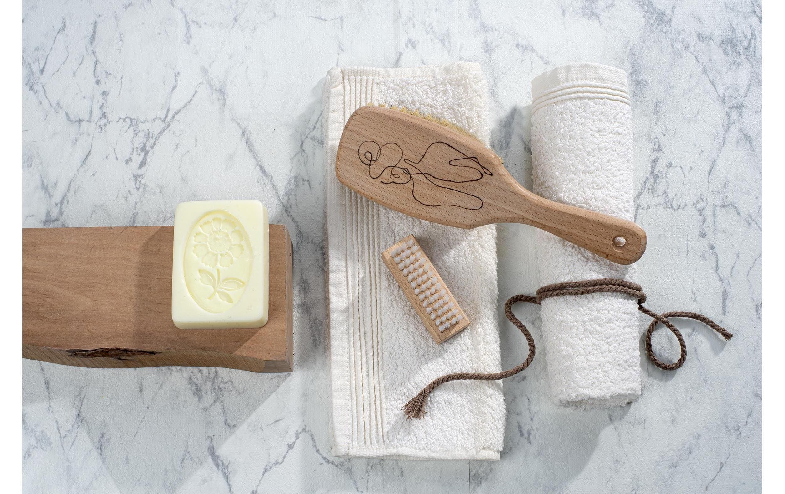 Glorex Massagebürste mit Stiel 22 x 6.5 cm Naturborsten, 1 Stück