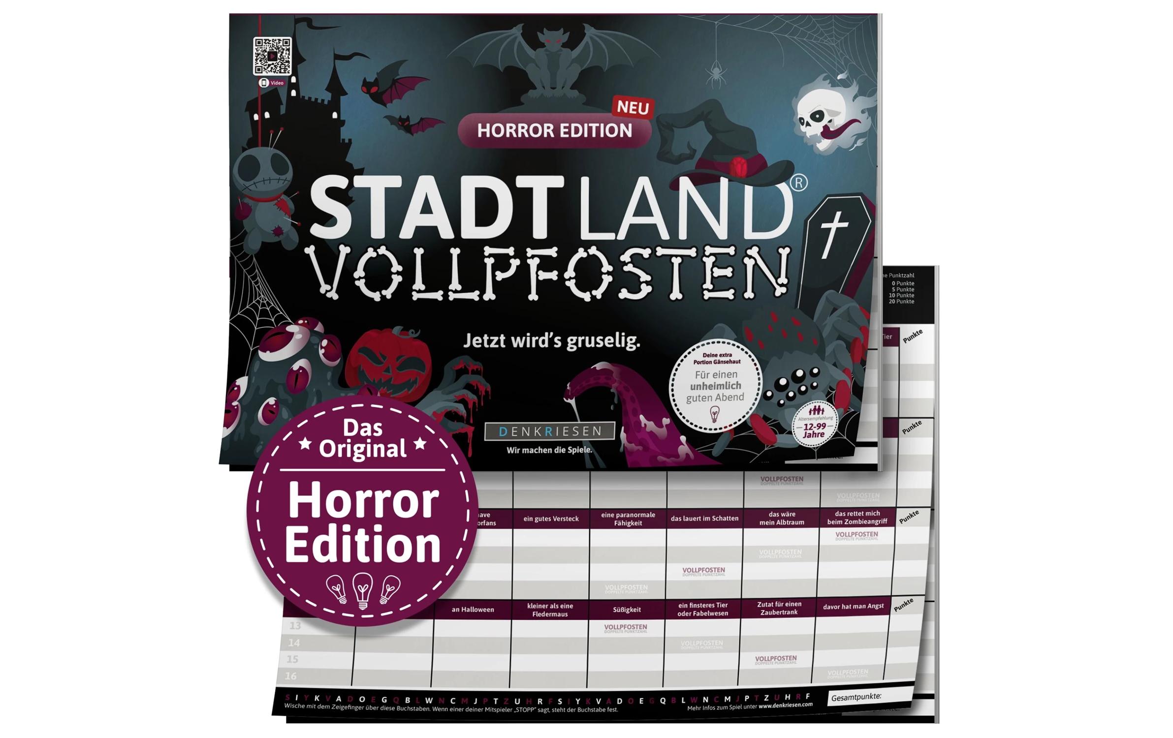 Denkriesen Stadt Land Vollpfosten A4 Block Horror Edition -DE-
