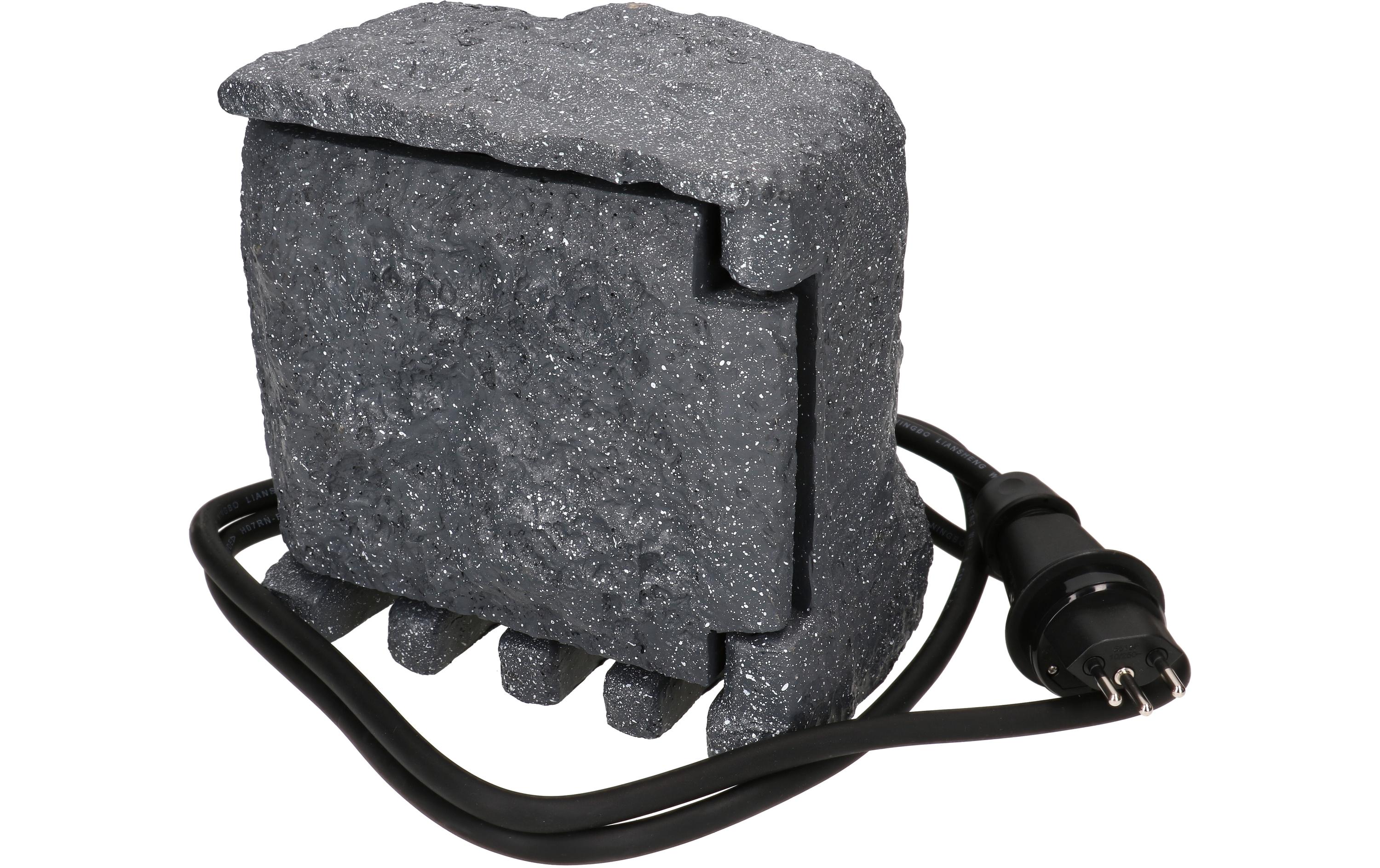 Max Hauri Gartensteckdose 2x T13 IP55, Steinoptik, Dunkelgrau Max Hauri Gartensteckdose 2x T13 IP55, Steinoptik, Dunkelgrau