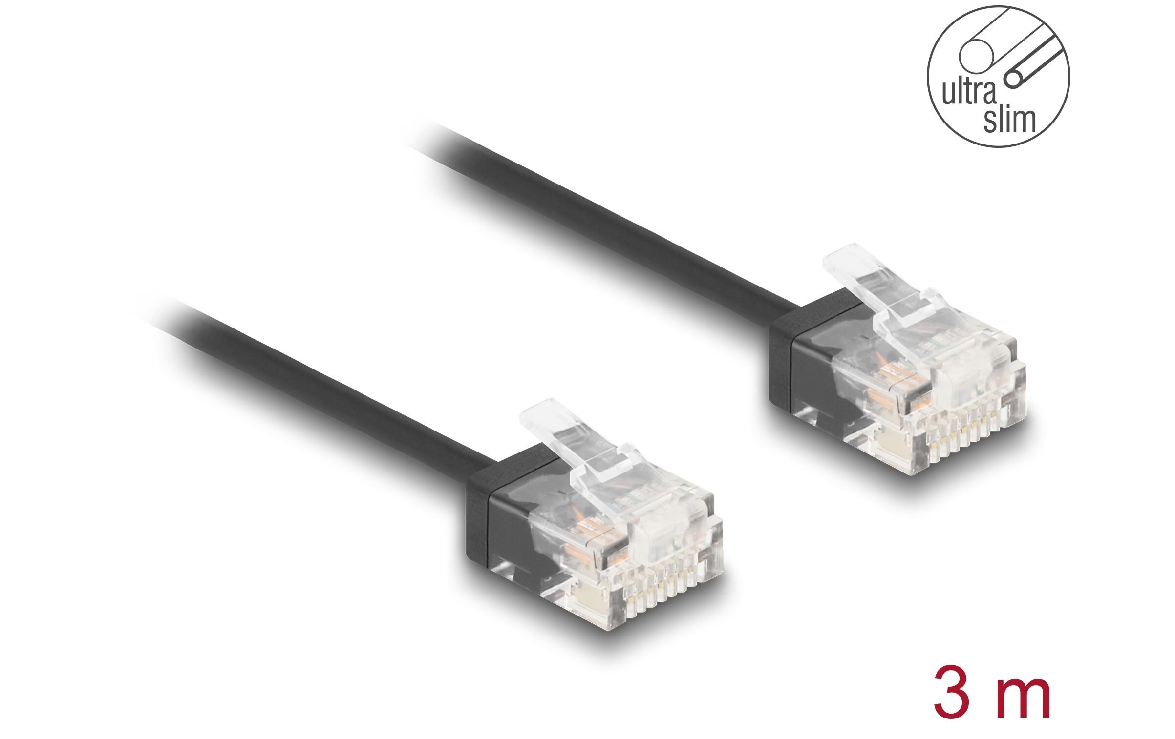 Delock Patchkabel Cat 6, UTP, 3 m, Schwarz
