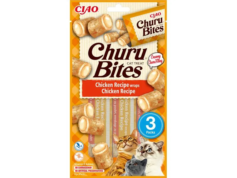 CIAO Churu Katzen-Snack Bites Huhn, 3 x 10 g