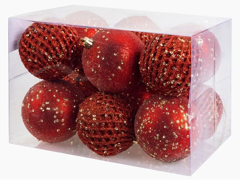COCON Weihnachtskugel 12 Stück, Rot