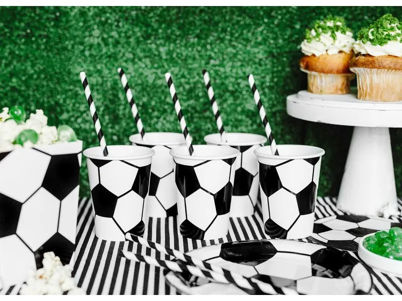 Partydeco Einwegbecher Fussball 260 ml, 6 Stück, Schwarz/Weiss Partydeco Einwegbecher Fussball 260 ml, 6 Stück, Schwarz/Weiss