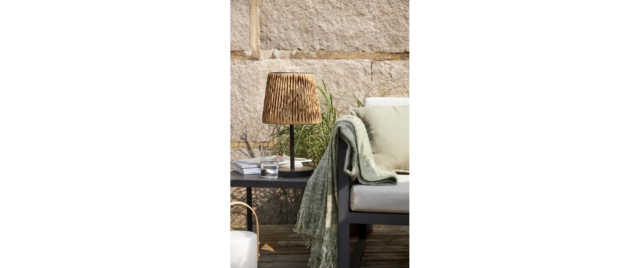 Star Trading Tischleuchte Solar Cesta, 48 cm, Braun/Schwarz