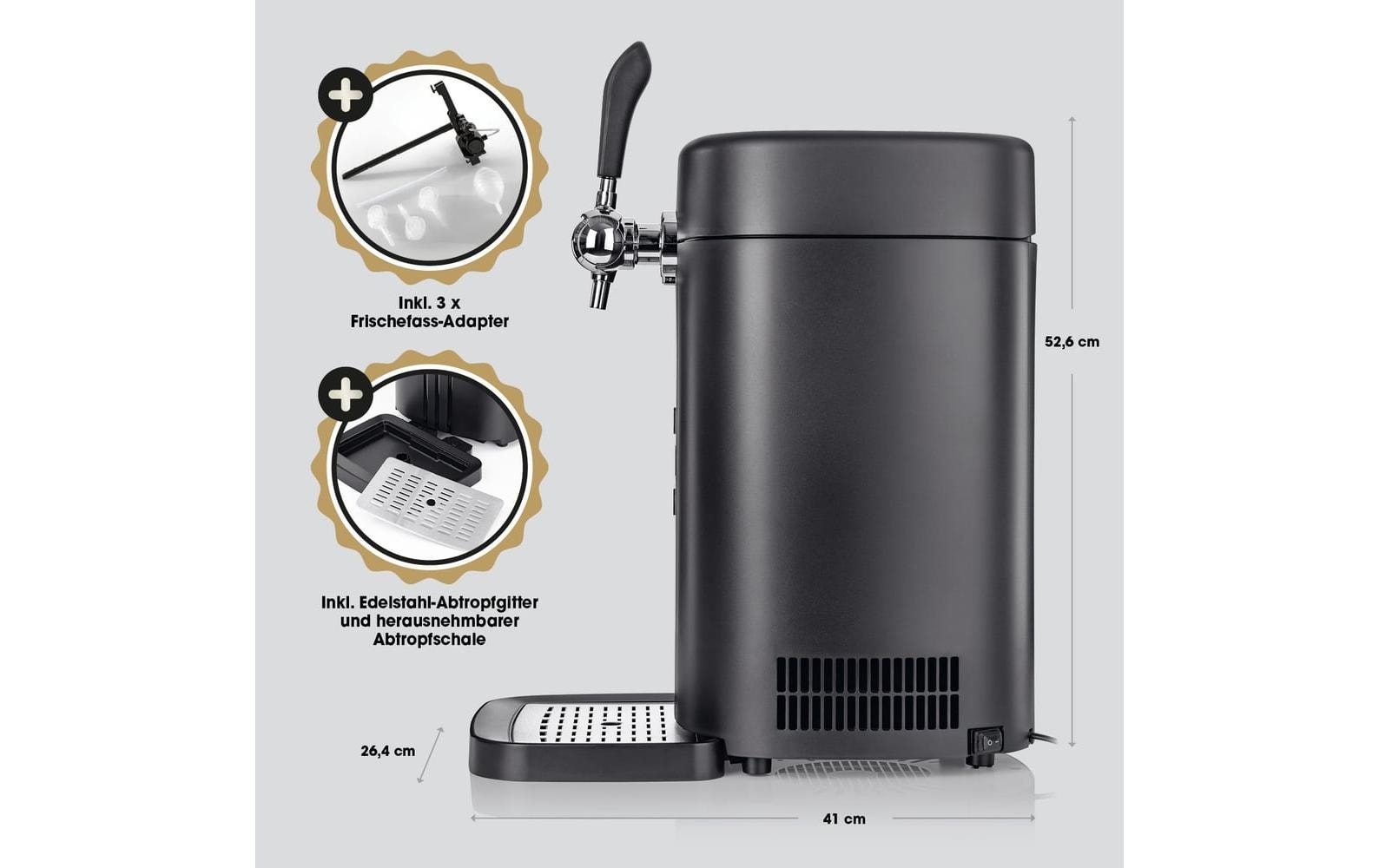BIERmaxx Bierzapfanlage mit CO2-Kapsel Schwarz