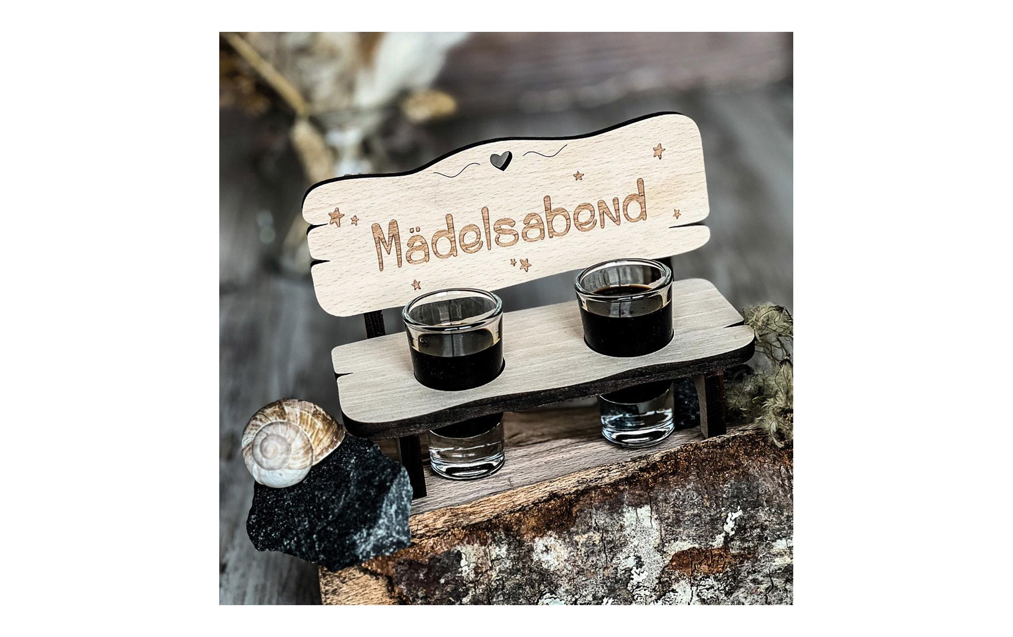 G. Wurm Servierplatte Mädelsabend 16 x 11 x 9 cm, Braun